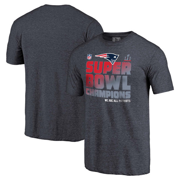 New England Patriots Pro Line by Fanatics Branded Super Bowl LI Champions Trophy Collection Locker Room Alternate T-Shirt - Navy